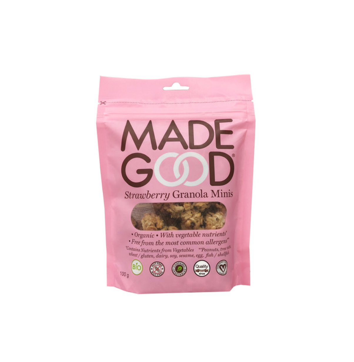 MADE GOOD 有機草莓格蘭諾拉迷你麥片 100g