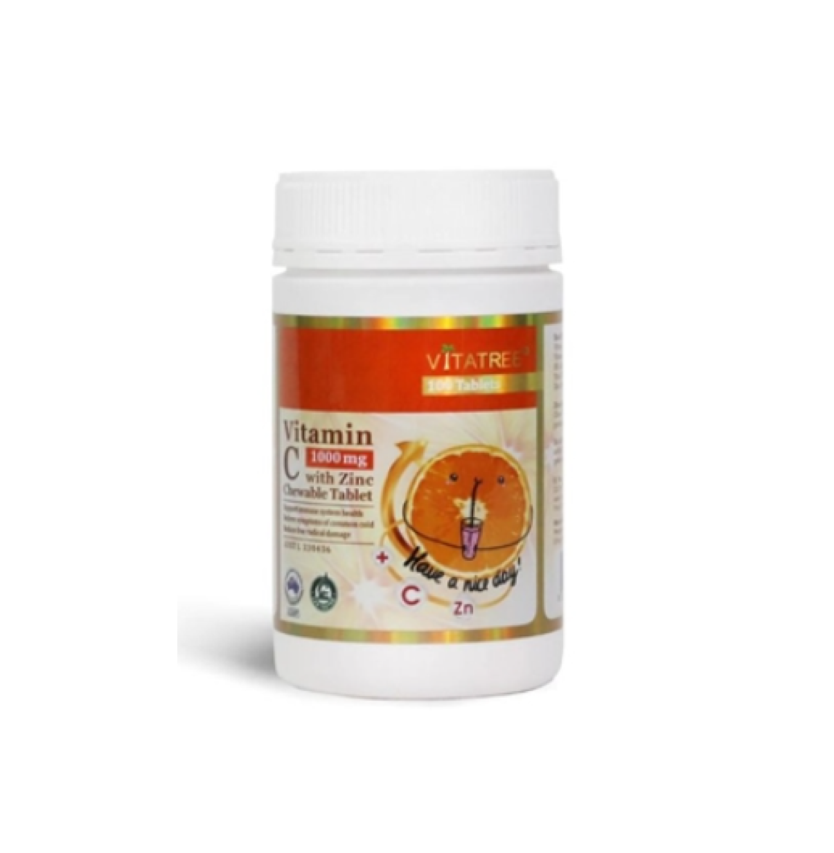 Vitatree 維他命C+鋅咀嚼片 100粒