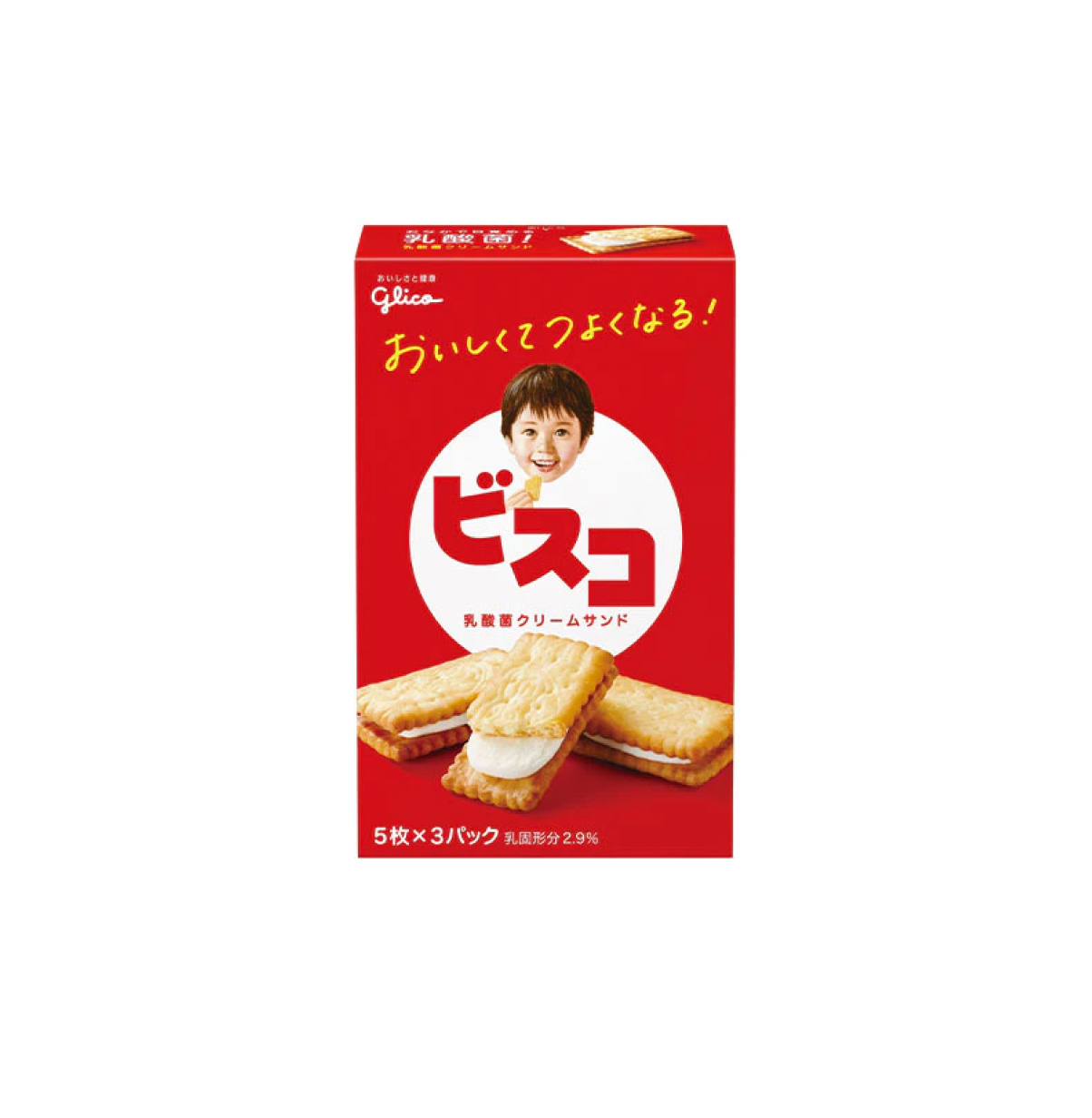 Glico 北海道牛奶乳酸菌兒童餅 5枚 3袋入